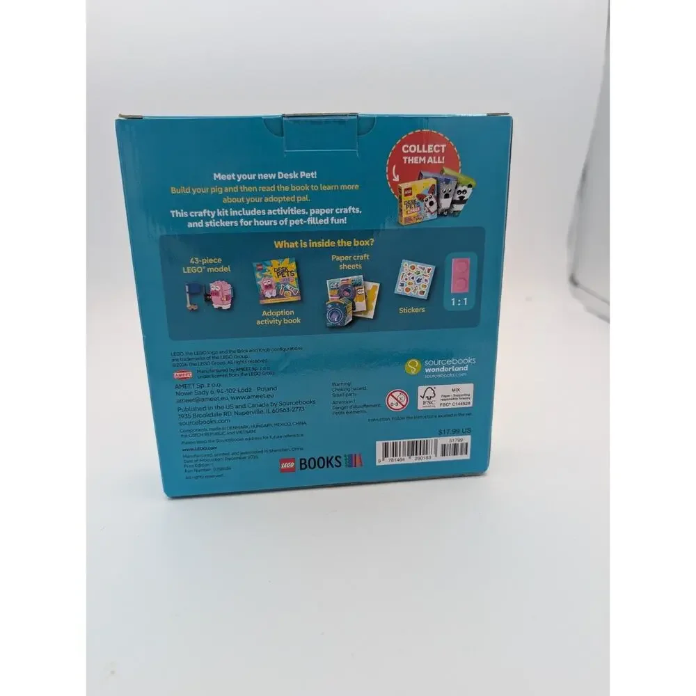 Lego(r) Books. Desk Pets: Pig by Ameet Sp Z.O.O. Hardcover Book New